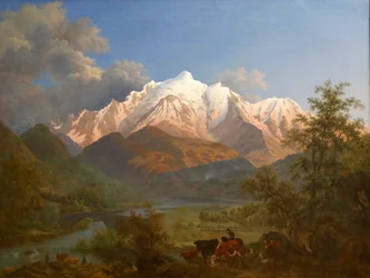 View of the Mont-Blanc from Sallanches at Dusk