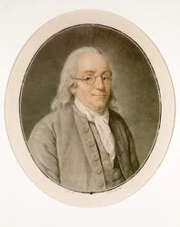 Portrait of Benjamin Franklin in Spectacles