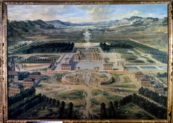 View of the Castle and Gardens of Versailles, Taken from Paris Avenue in 1668