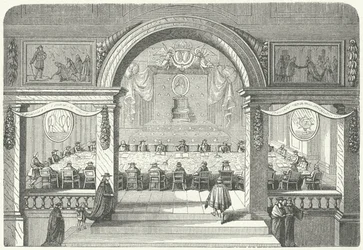 Meeting of the Academie Francaise des Sciences in the Louvre