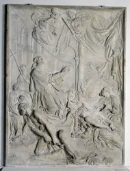 Low Relief of the Plague of Milan - Saint Charles Borromeo Praying