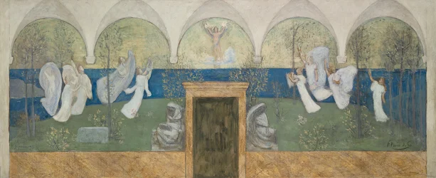 A Preparatory Painting for Les Muses Inspiratrices Acclament le Génie, Messager de Lumière
