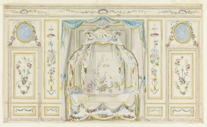 Wall Elevation of a Bedroom Alcove