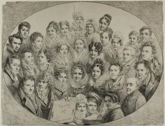 Thirty-one Portraits in an Oval