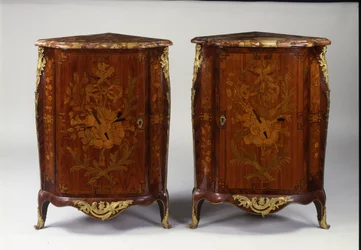 Pair of Louis XV Marquetry Encoignures