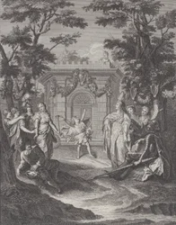 Plate 13: entrance of Love and Wealth to Gamache