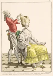 A Young Woman in a Peignoir with her Hairdresser, plate 31 from 