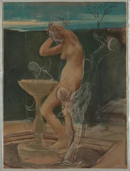Study of a Woman at Her Bath, late 19th century