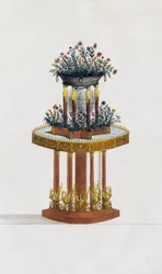 Mahogany and bronze flower stand, plate 287, illustration from Collection of furniture and objects of taste
