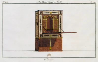 Writing desk, plate 101, illustration from Collection of furniture and objects of taste