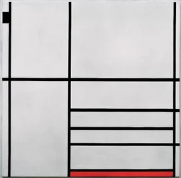 Composition in White, Black and Red