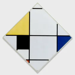 Lozenge Composition with Yellow, Black, Blue, Red, and Gray, 1921