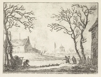 Winter Landscape with Houses and Figures