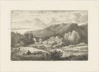 Hilly Landscape with Church and Houses