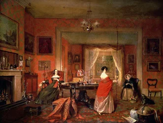Three Ladies in a Drawing Room Interior