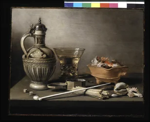 Still Life With A Stoneware Jug, Berkemeyer And Smoking Utensils