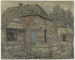 Large barn, with a pigsty in front