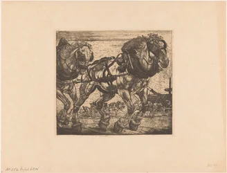 Draft Horses by the Seine in Paris (L