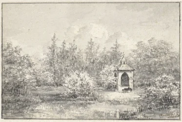 View in the Park of Leiduin, with Cottage Among Trees