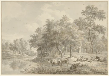 River Landscape with Cattle