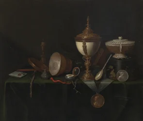 Still Life with Ostrich Egg Cup and the Whitfield Heirlooms, c.1670