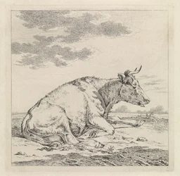 Lying Cow Facing Right
