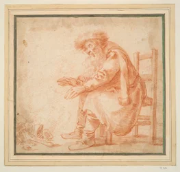 Old Man Warming His Hands at a Fire