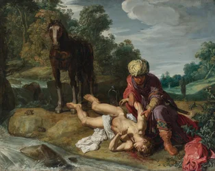 The Good Samaritan Tending the Wounds of the Traveller (Luke 10:25-37)
