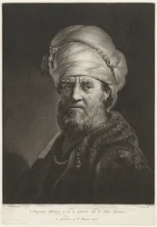 Portrait bust of a man with a turban