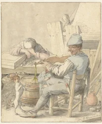 Interior with Violinist, Sleeping Woman, and Dancing Dog