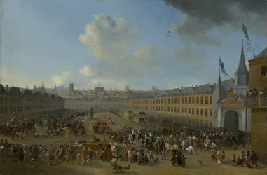 Tournament at the Place des Vosges in Paris, ca 1665