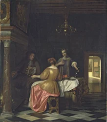 Interior with a Gentleman and Two Ladies Conversing, c.1668-70