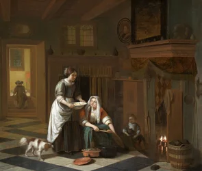 The Fireside, circa 1670-1675