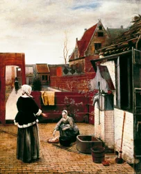 Woman and Her Servant in a Court