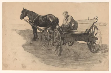 Horse and Cart with Someone Inside