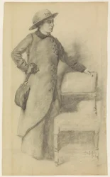 Standing Lady with Hat and Coat