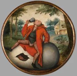 The Drunkard on an Egg, Flemish Proverb, c.1594