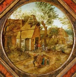 Village Street with Farmers