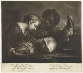 Two Children with Rabbits