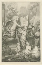 Fame, Eternity and Writing (Title Page for Louis Moréri, Le grand dictionaire historique, 1731)