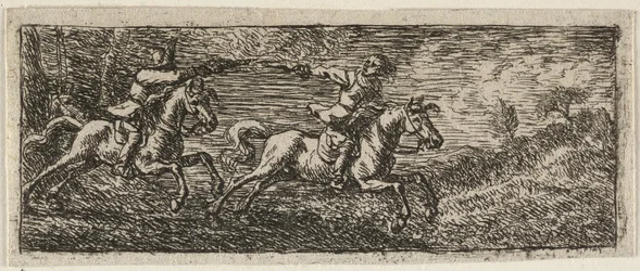 Two Horsemen Fighting