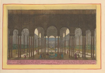 View of the Lion Court in the Alhambra in Granada