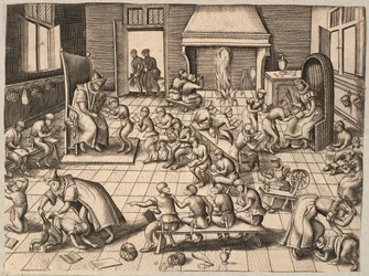The Classroom. Monkeys Being Taught and Punished in a Classroom