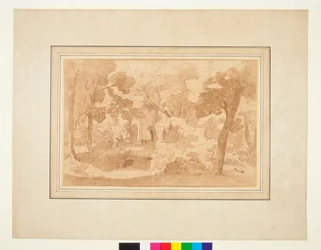 Landscape with a Ruined Building Seen Among Trees