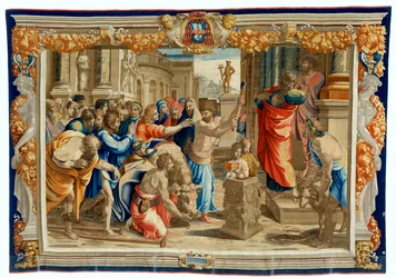 Seventeenth Century Tapestry Depicting the Sacrifice of Lystra