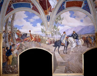 Victor Emanuel meets Giuseppe Garibaldi at Teano, 1886