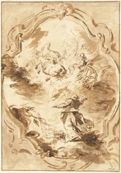 Elisha Watching Elijah Ascend in the Fiery Chariot