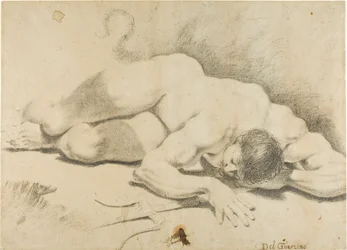 Reclining Male Nude, with Trident