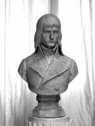Bust of Napoleon Bonaparte as a young general of the Italian army in 1794. Marble sculpture by Pietro Fumeo