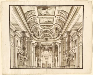Fantasy of a Great Hall with Basketweave Columns